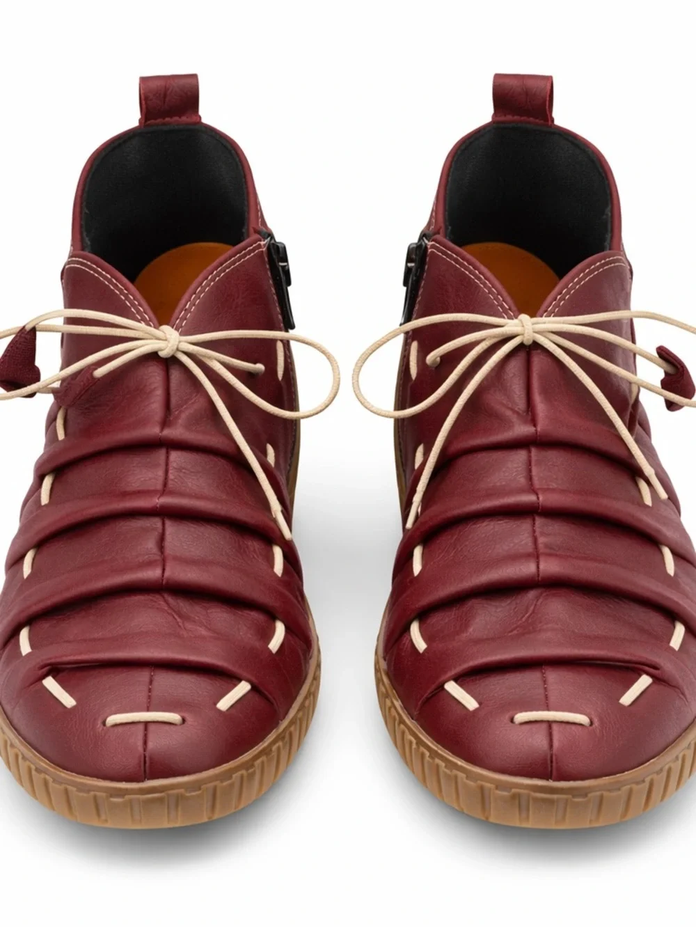 Spring Step Nespea Booties Burgundy Leather Lagenlook Comfort EU 39/8